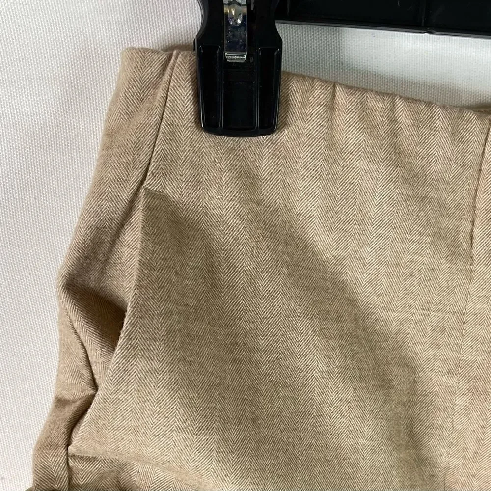 LOFT Herringbone High Waist Slim Pants (Oatmeal Melange) - 0